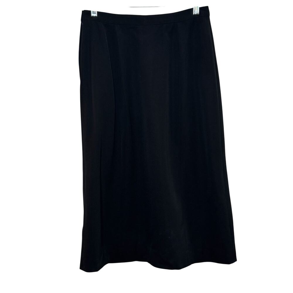 Vtg Calvin Klein Union Made Size 12 Black Front Pleat Pencil Skirt